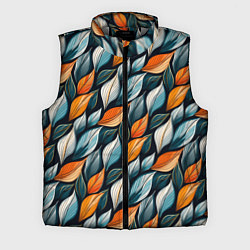 Мужской жилет Узор из листьев поздняя осень, цвет: 3D-светло-серый