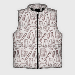Мужской жилет Паттерн с стеклянной кружкой и шашлыком в стиле кр, цвет: 3D-черный