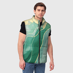 Мужской жилет Малахитовые полосы, цвет: 3D-черный — фото 2