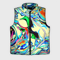 Мужской жилет Яркие абстрактные разводы, цвет: 3D-черный