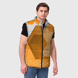 Мужской жилет Яркий геометрический декоративный фон, цвет: 3D-черный — фото 2