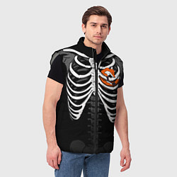Мужской жилет Скелет: ребра с лисой, цвет: 3D-светло-серый — фото 2