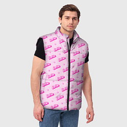 Мужской жилет Паттерн - Барби и сердечки, цвет: 3D-черный — фото 2