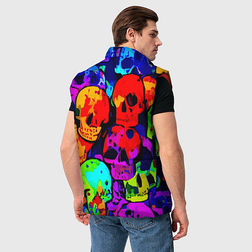 Мужской жилет Паттерн из черепов - поп-арт - мода / 3D-Красный – фото 4