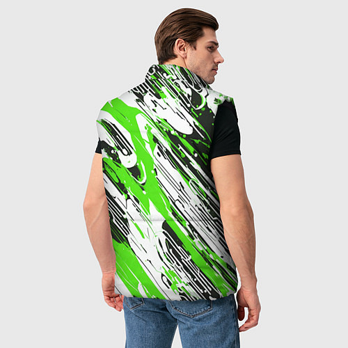 Мужской жилет Спонтанные брызги зелёные / 3D-Черный – фото 4