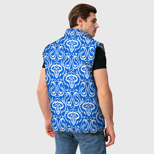 Мужской жилет Синий этнический орнамент / 3D-Светло-серый – фото 4