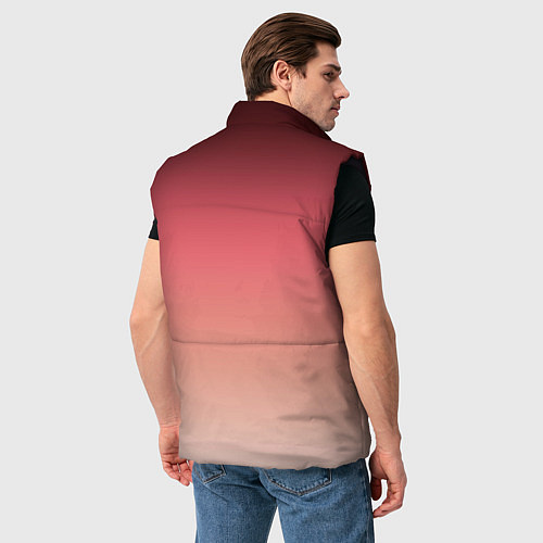 Мужской жилет Градиент красно-бежевый / 3D-Черный – фото 4