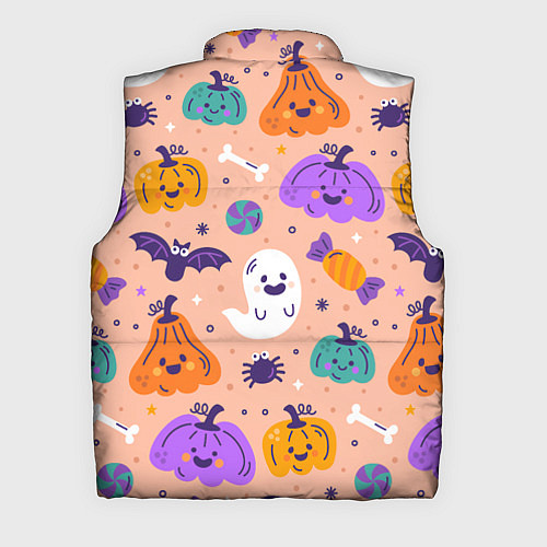 Мужской жилет Halloween - pumpkins and ghosts / 3D-Светло-серый – фото 2