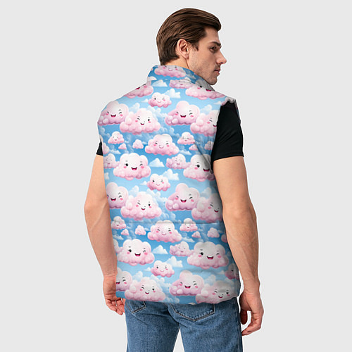 Мужской жилет Кавайные милые облока / 3D-Черный – фото 4