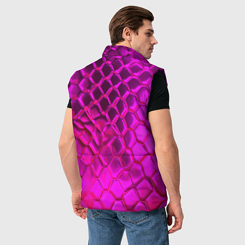 Мужской жилет Объемные розовые соты / 3D-Черный – фото 4