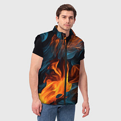 Мужской жилет Пламя огня, цвет: 3D-черный — фото 2