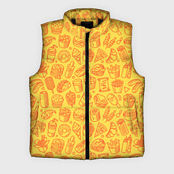 Мужской жилет Фастфуд - жёлтый, цвет: 3D-черный