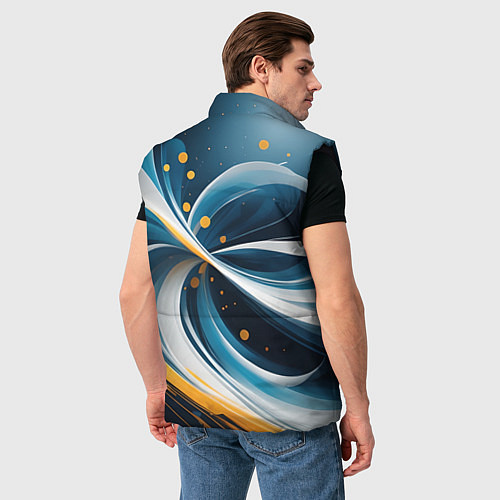 Мужской жилет Закрученная абстракция от нейросети / 3D-Черный – фото 4