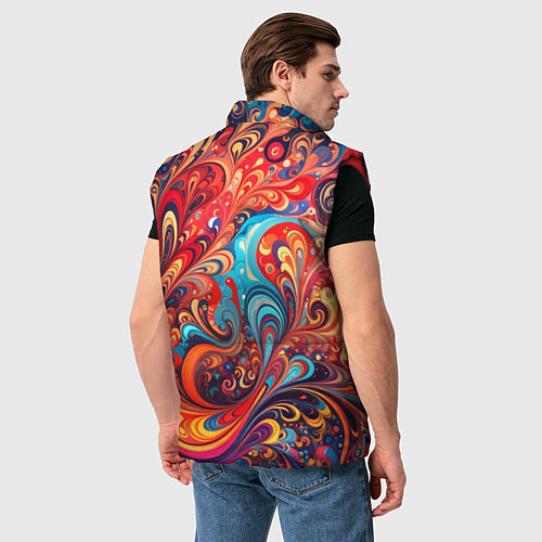 Мужской жилет Новая гжель / 3D-Красный – фото 4