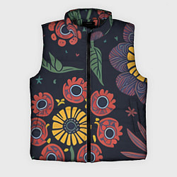 Мужской жилет Простые цветы на глубоком синем, цвет: 3D-черный