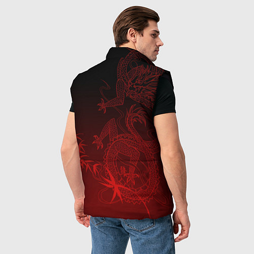 Мужской жилет Дракон в градиенте / 3D-Черный – фото 4