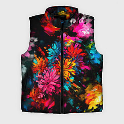 Мужской жилет Краски и цветы, цвет: 3D-черный