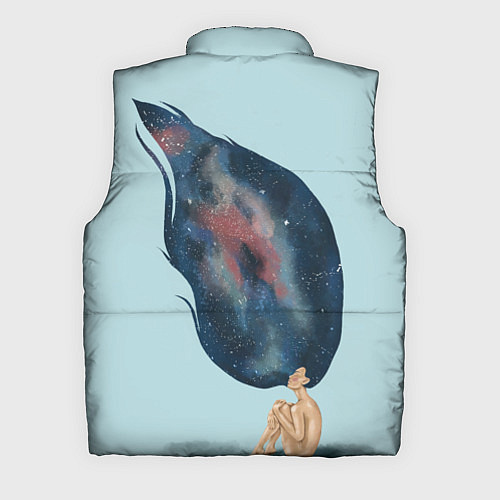 Мужской жилет Девушка космос в волосах / 3D-Светло-серый – фото 2