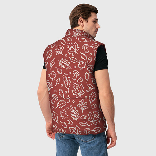 Мужской жилет Осень - бордовый 2 / 3D-Черный – фото 4