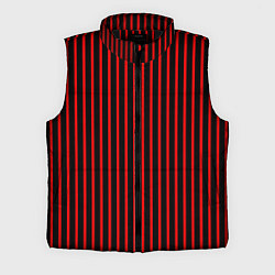 Мужской жилет Красно-чёрный полосатый, цвет: 3D-черный