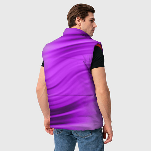 Мужской жилет Розово фиолетовый абстрактный узор волны / 3D-Красный – фото 4
