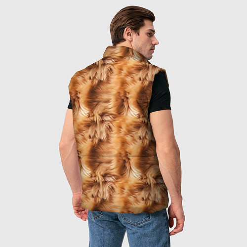 Мужской жилет Меховой паттерн / 3D-Черный – фото 4