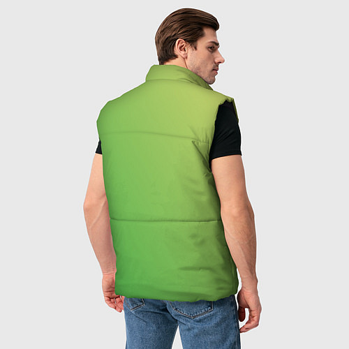 Мужской жилет Градиент - зеленый лайм / 3D-Черный – фото 4