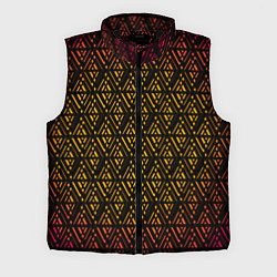 Мужской жилет Жёлтые ромбы на чёрном фоне, цвет: 3D-черный