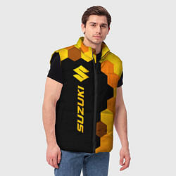 Мужской жилет Suzuki - gold gradient: по-вертикали, цвет: 3D-черный — фото 2
