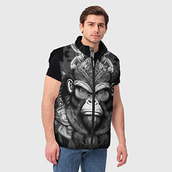 Мужской жилет Кинг Конг король обезьян на фоне созвездия, цвет: 3D-черный — фото 2