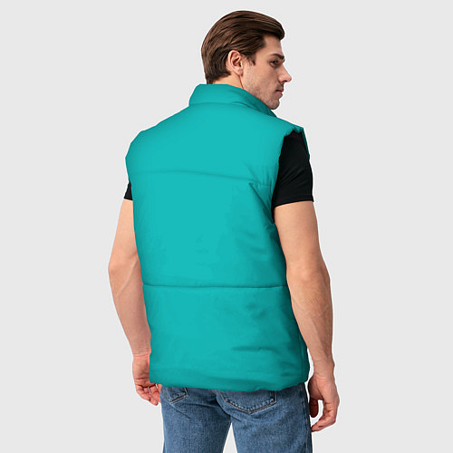 Мужской жилет Цвет морской волны однотонный / 3D-Черный – фото 4