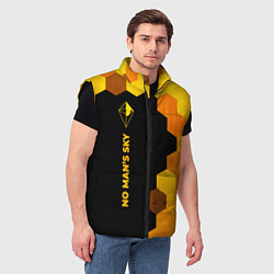 Мужской жилет No Mans Sky - gold gradient: по-вертикали, цвет: 3D-черный — фото 2