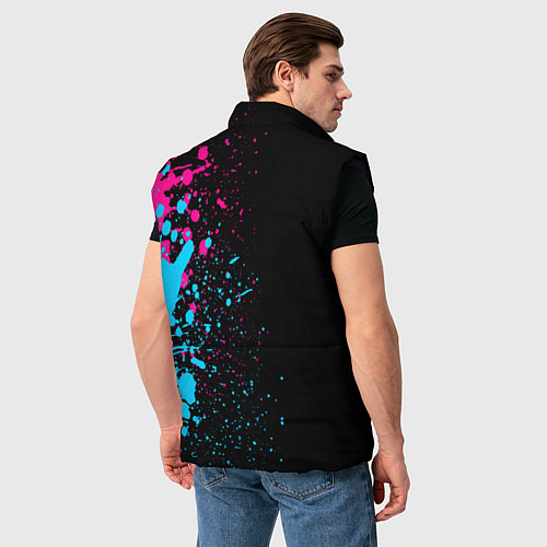Мужской жилет Hollywood Undead - neon gradient: по-вертикали / 3D-Черный – фото 4