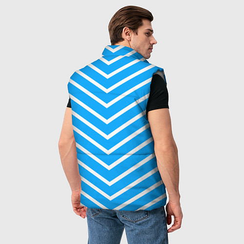 Мужской жилет Бело-голубой полосы стрелки / 3D-Светло-серый – фото 4