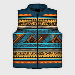 Мужской жилет Этнический рисунок в горизонтальную полоску, цвет: 3D-черный