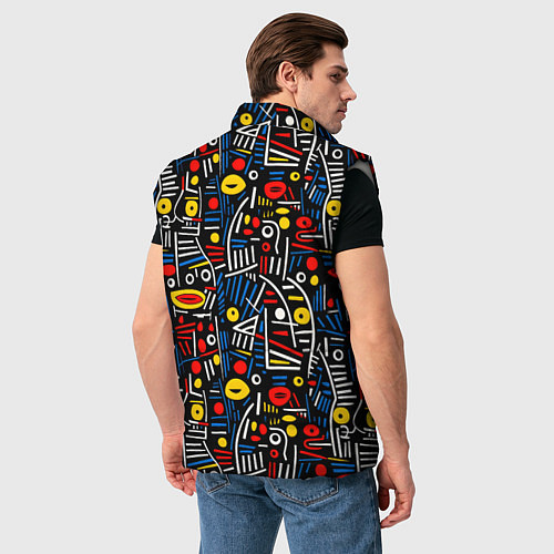 Мужской жилет Африканский орнамент / 3D-Светло-серый – фото 4