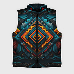 Мужской жилет Орнамент с оранжевыми и синими ромбами, цвет: 3D-красный