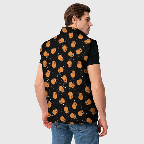 Мужской жилет Мини капибары в космосе / 3D-Черный – фото 4