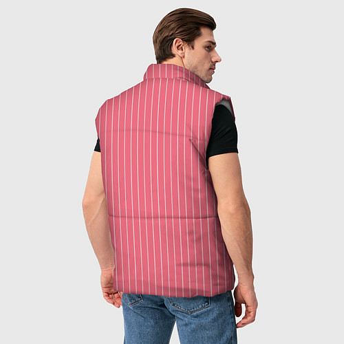 Мужской жилет Серьёзный розовый с полоску / 3D-Светло-серый – фото 4