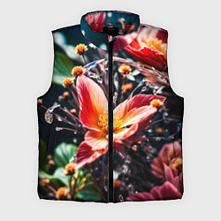 Мужской жилет Красный цветок капли, цвет: 3D-красный