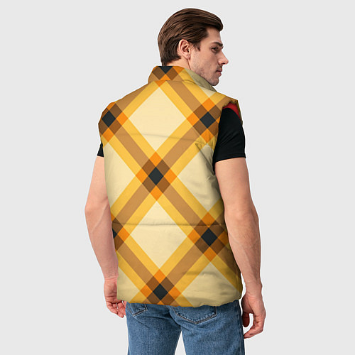 Мужской жилет Желтая шотландская клетка / 3D-Красный – фото 4