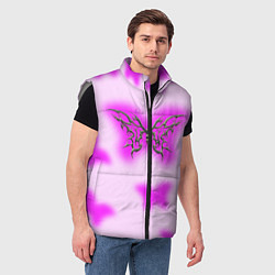 Мужской жилет Y2K purple butterfly, цвет: 3D-светло-серый — фото 2