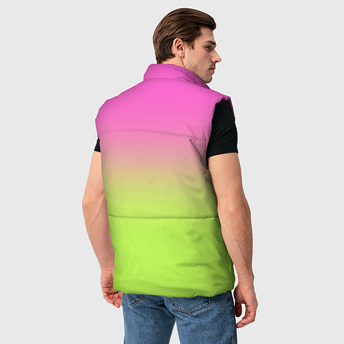 Мужской жилет Барби: градиент розовый и ярко-зеленый / 3D-Черный – фото 4