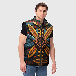 Мужской жилет Орнамент в стиле африканских племён, цвет: 3D-черный — фото 2