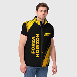 Мужской жилет Forza Horizon - gold gradient вертикально, цвет: 3D-черный — фото 2