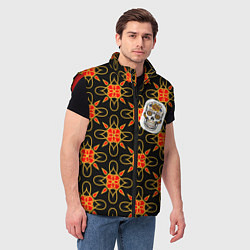 Мужской жилет Радужный цветочный череп, цвет: 3D-красный — фото 2