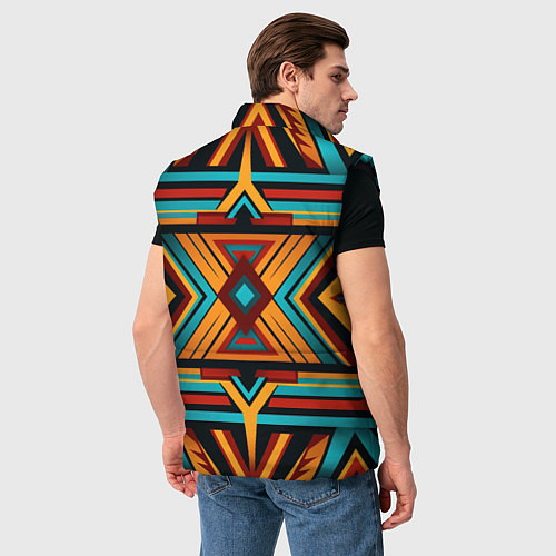Мужской жилет Геометрический узор с этическом стиле / 3D-Черный – фото 4