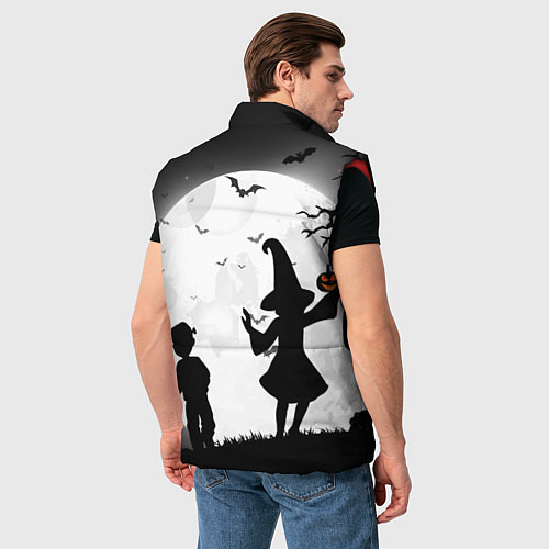 Мужской жилет Дети на ночной прогулке / 3D-Красный – фото 4