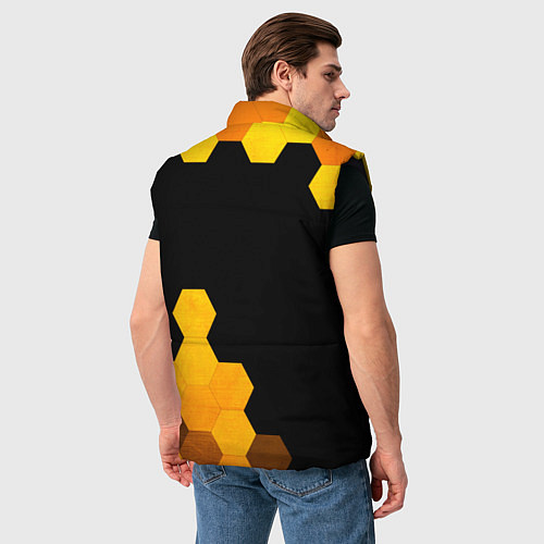 Мужской жилет Fortnite - gold gradient вертикально / 3D-Черный – фото 4