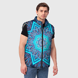 Мужской жилет Геометрический орнамент мандалы, цвет: 3D-светло-серый — фото 2